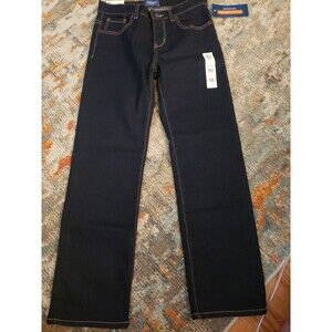 Old Navy Straight Jeans Built-in Flex Sz 10 Husky Dk Wash Adjustable Waist NWT